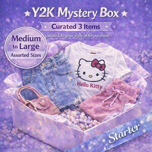 ✨ Y2K Aesthetic Mystery Starter Box (M/L) 📦❓ Curated 3 Piece Fashion Bundle